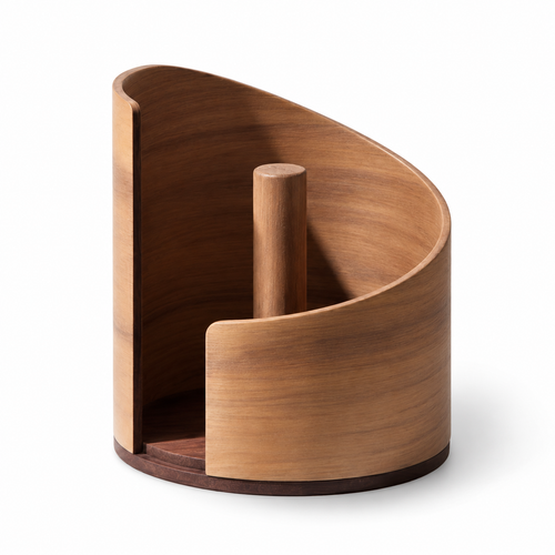 Walnut Wood Side-Opening Toilet Paper Roll Holder
